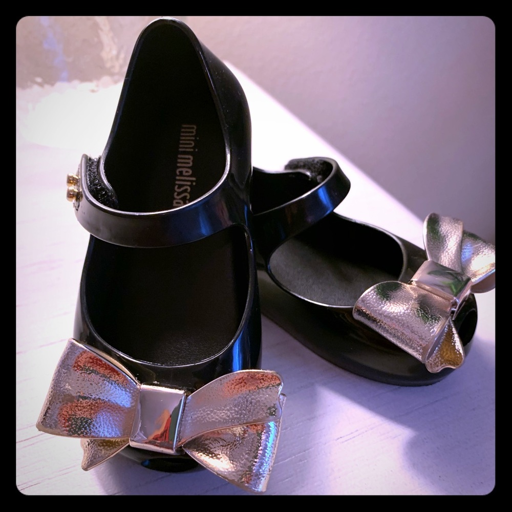 Mini Melissa Sz 6 Black/Gold Ultragirl Make A Wish